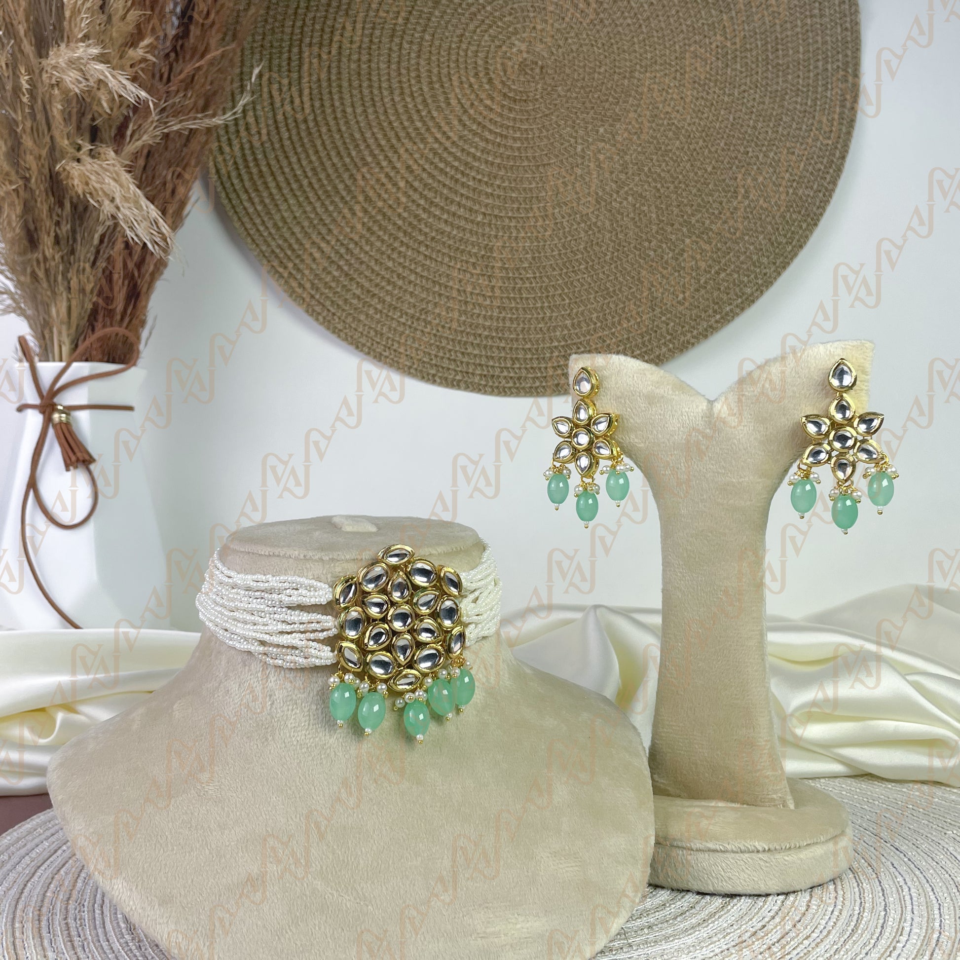 Meenakari Charm Kundan Choker Set