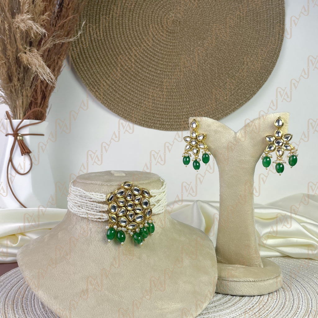 Meenakari Charm Kundan Choker Set