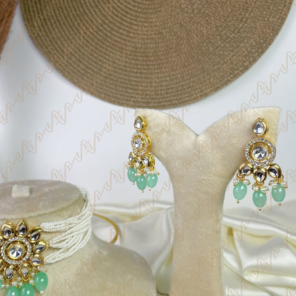 Glimmer Pearl Kundan Choker Set