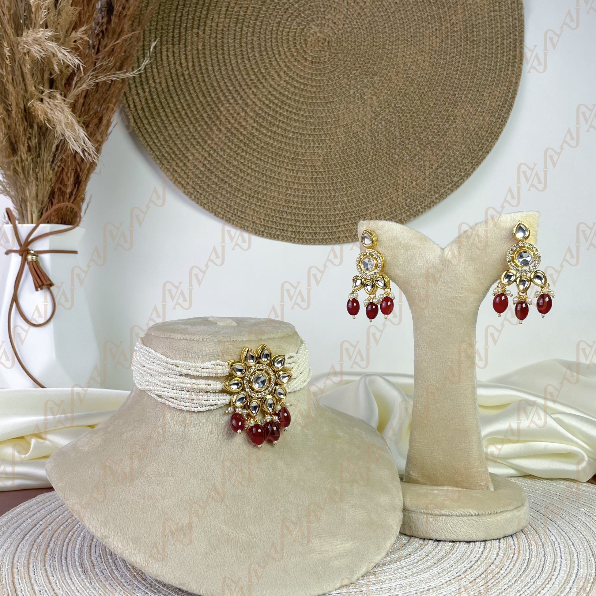 Glimmer Pearl Kundan Choker Set