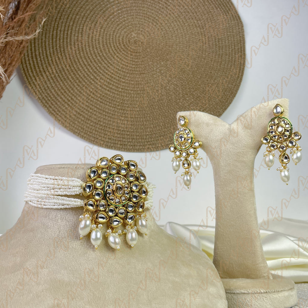 Bloom Pearl Kundan Choker Set