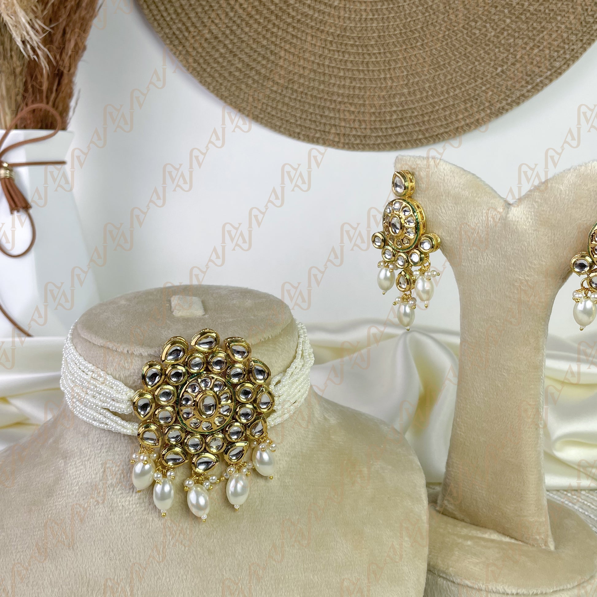 Bloom Pearl Kundan Choker Set