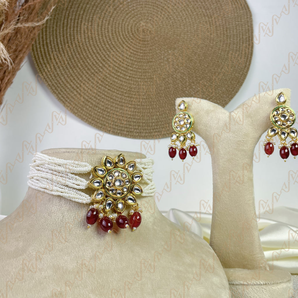 Golden Bloom Kundan Choker Set