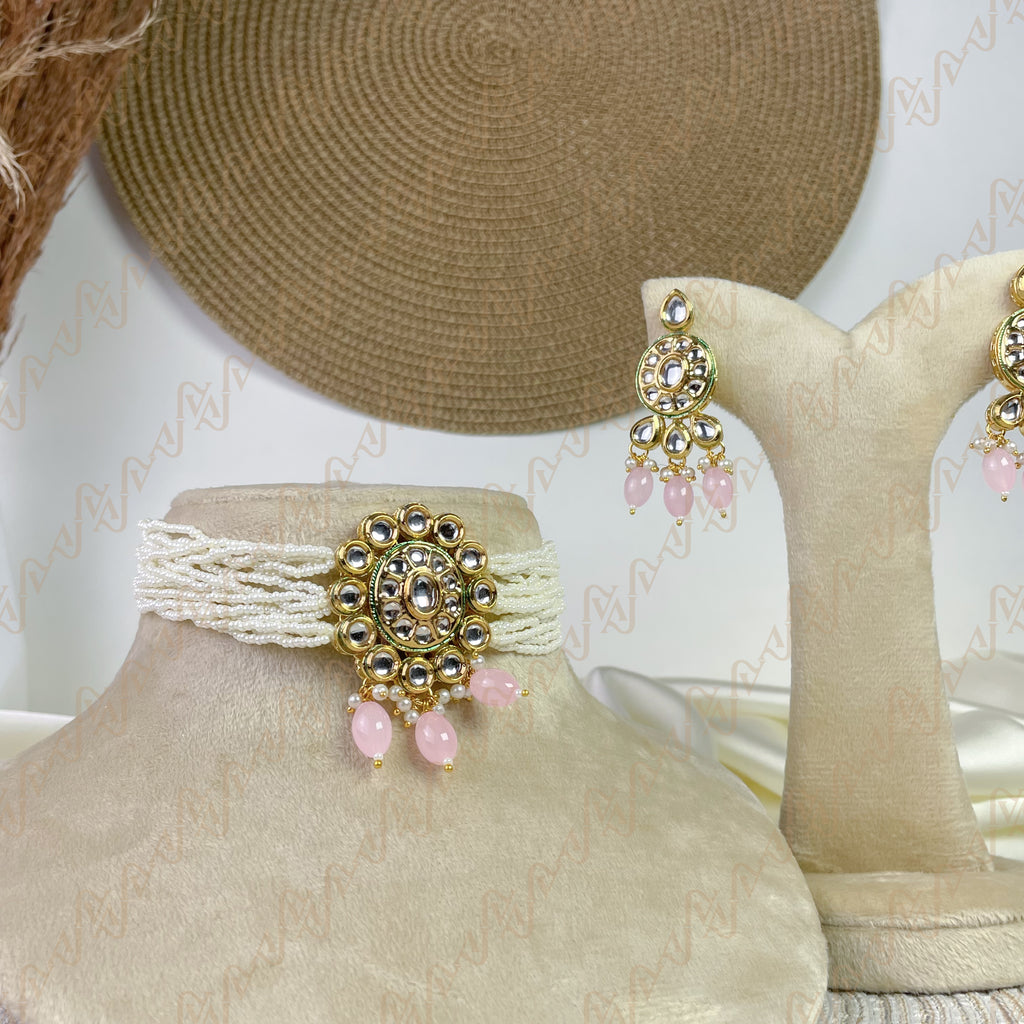 Elegant Pearl Kundan Choker Set