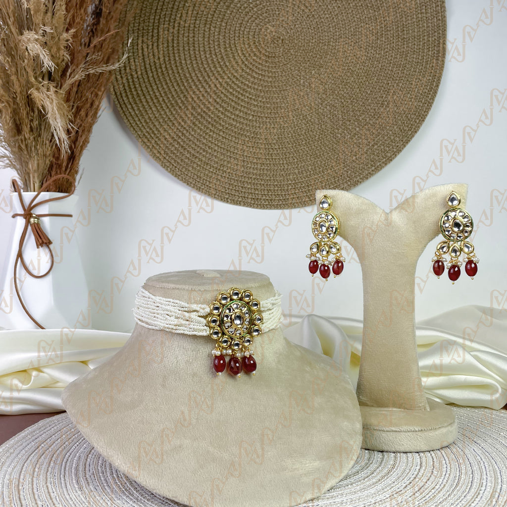Elegant Pearl Kundan Choker Set