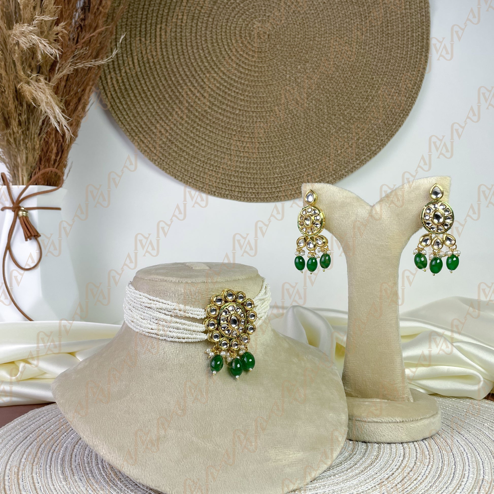 Elegant Pearl Kundan Choker Set