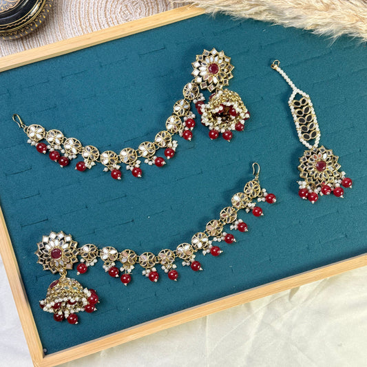 Onyx black majesty Tikka Sahara Kundan Earrings