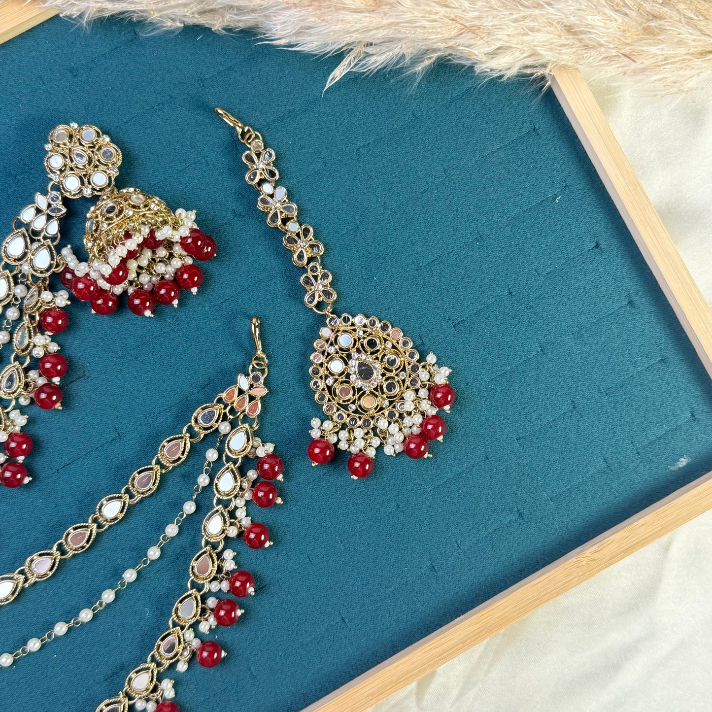 Multi color festive Tikka Sahara Kundan Earrings