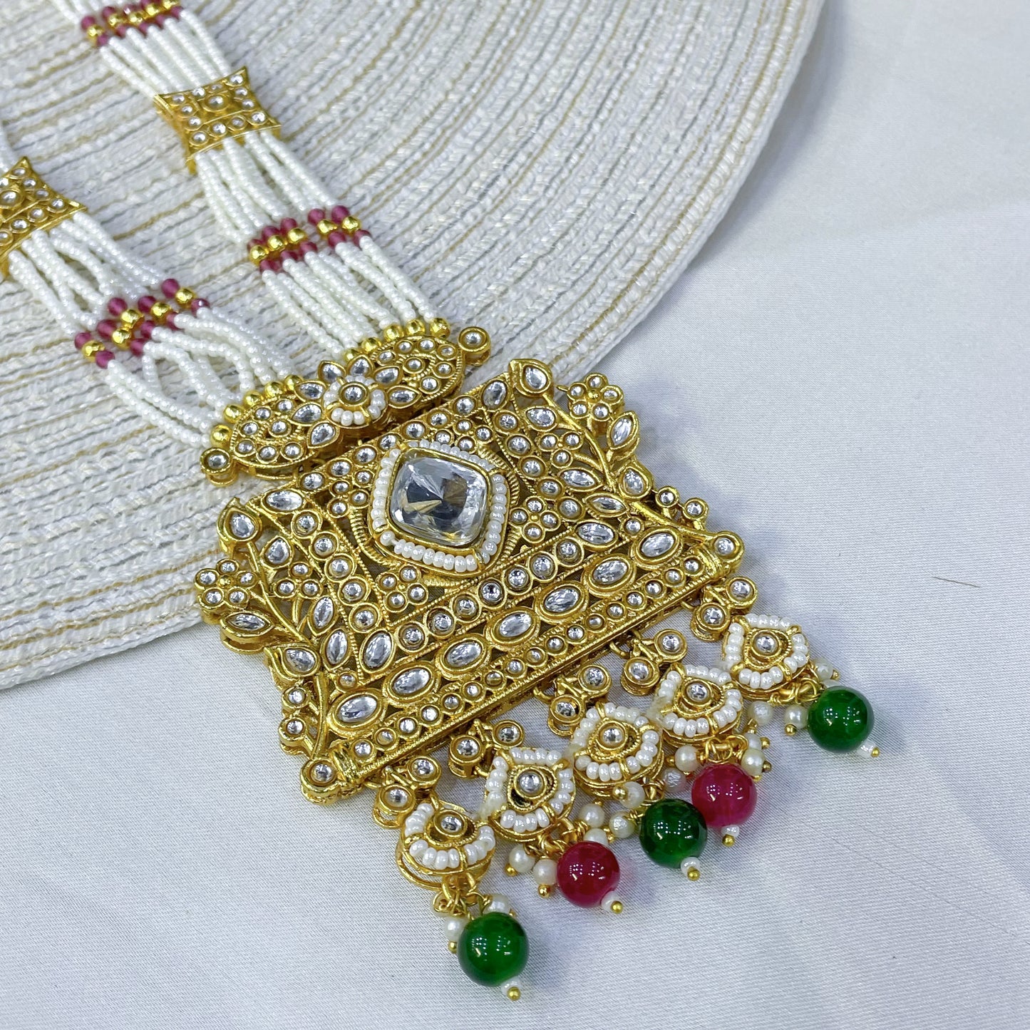 EMERALD & RUBY MOSAIC MALA