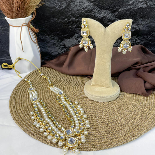 OPULENT IVORY BLOCK KUNDAN MALA