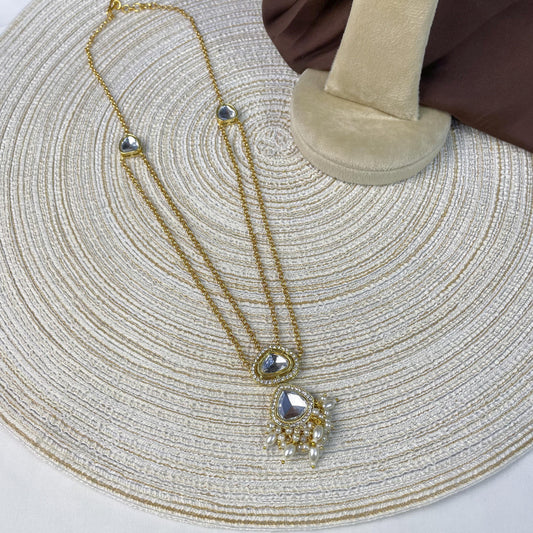 MINIMALIST MOON GLOW KUNDAN MALA