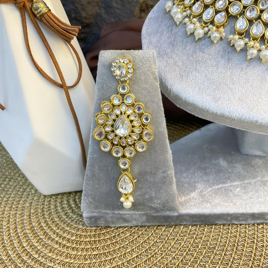 ROYAL LATTICE TEARDROP KUNDAN NECKLACES