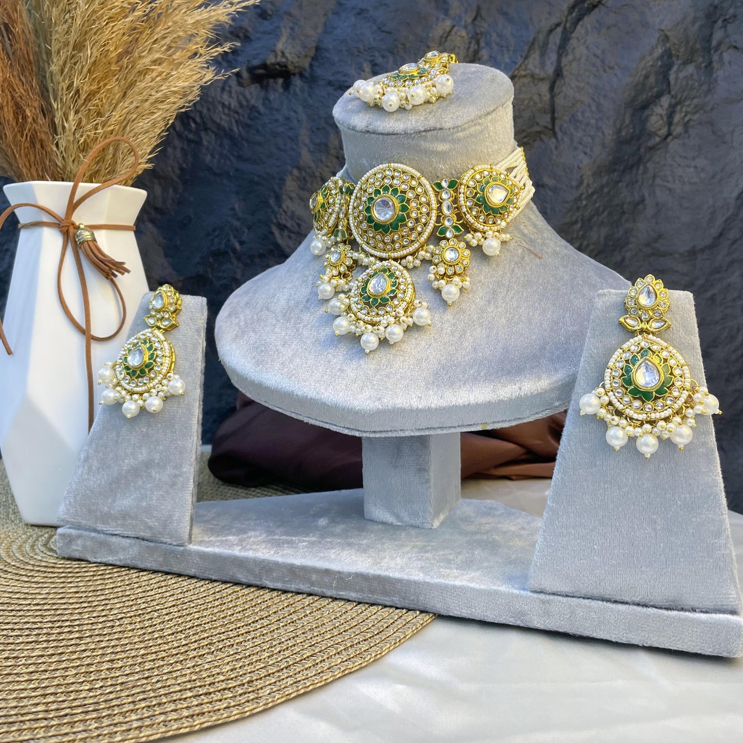 MAJESTIC MANDALA PEARL-STRAND KUNDAN NECKLACES