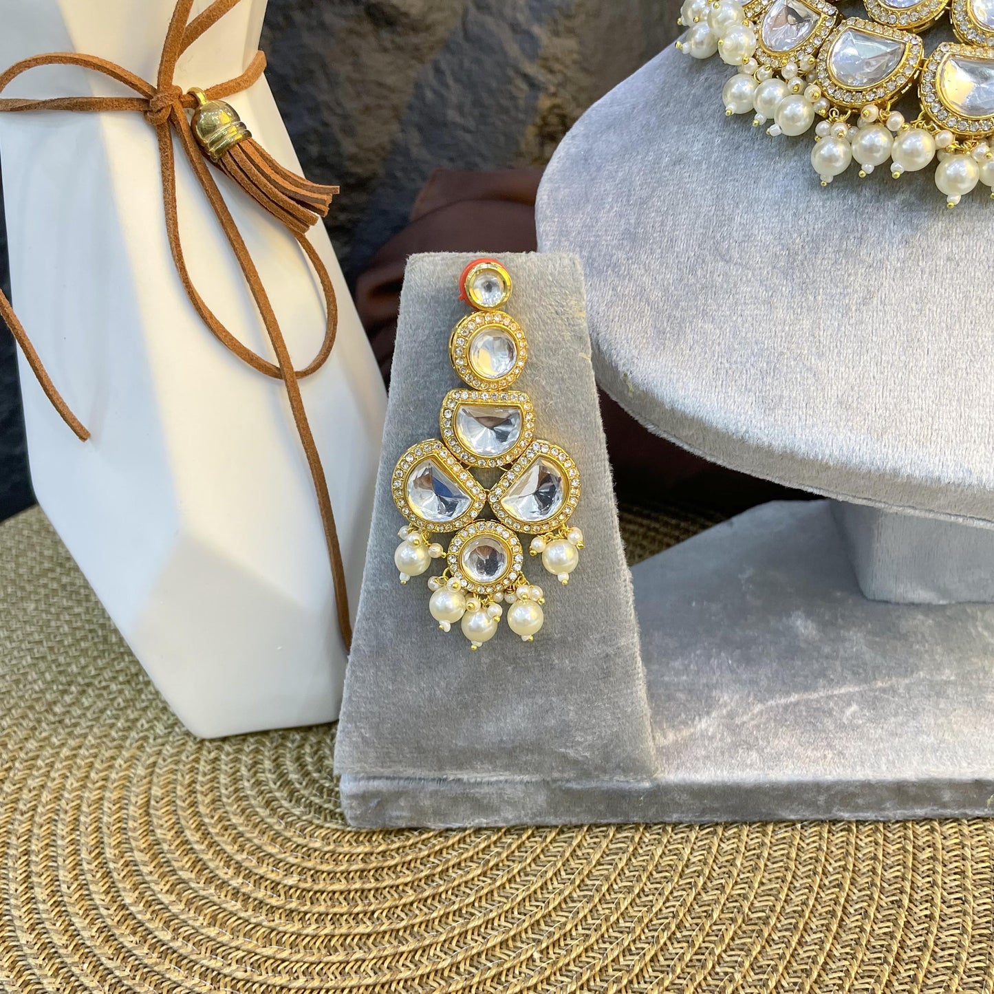 MAJESTIC CRESCENT ARC KUNDAN NECKLACES