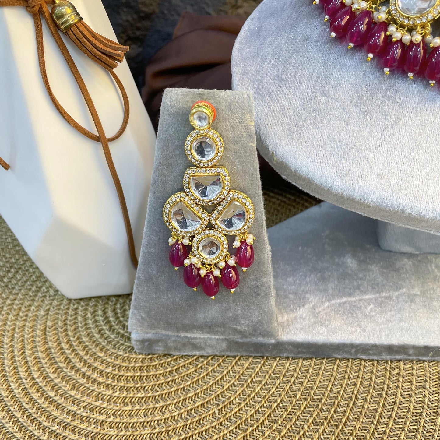 MAJESTIC CRESCENT ARC KUNDAN NECKLACES