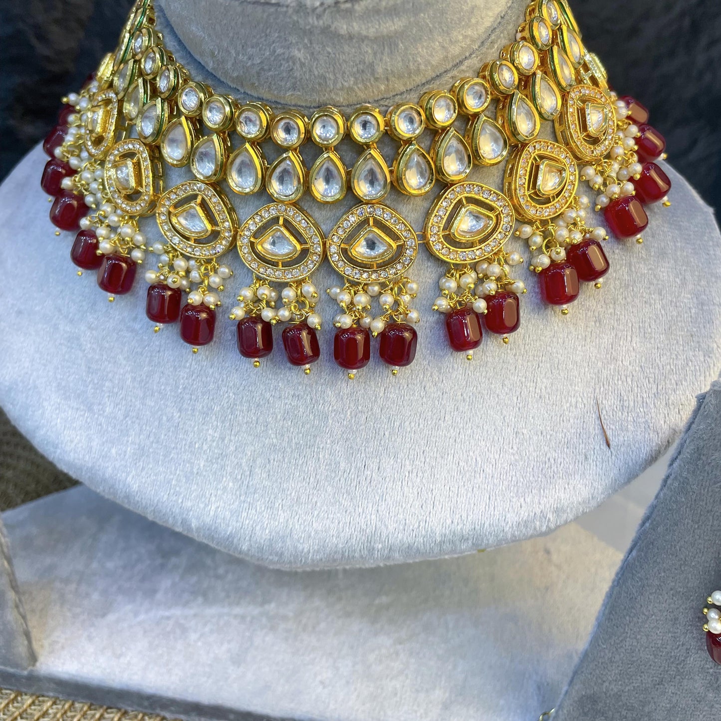 ELITE TEARDROP FILIGREE KUNDAN NECKLACES