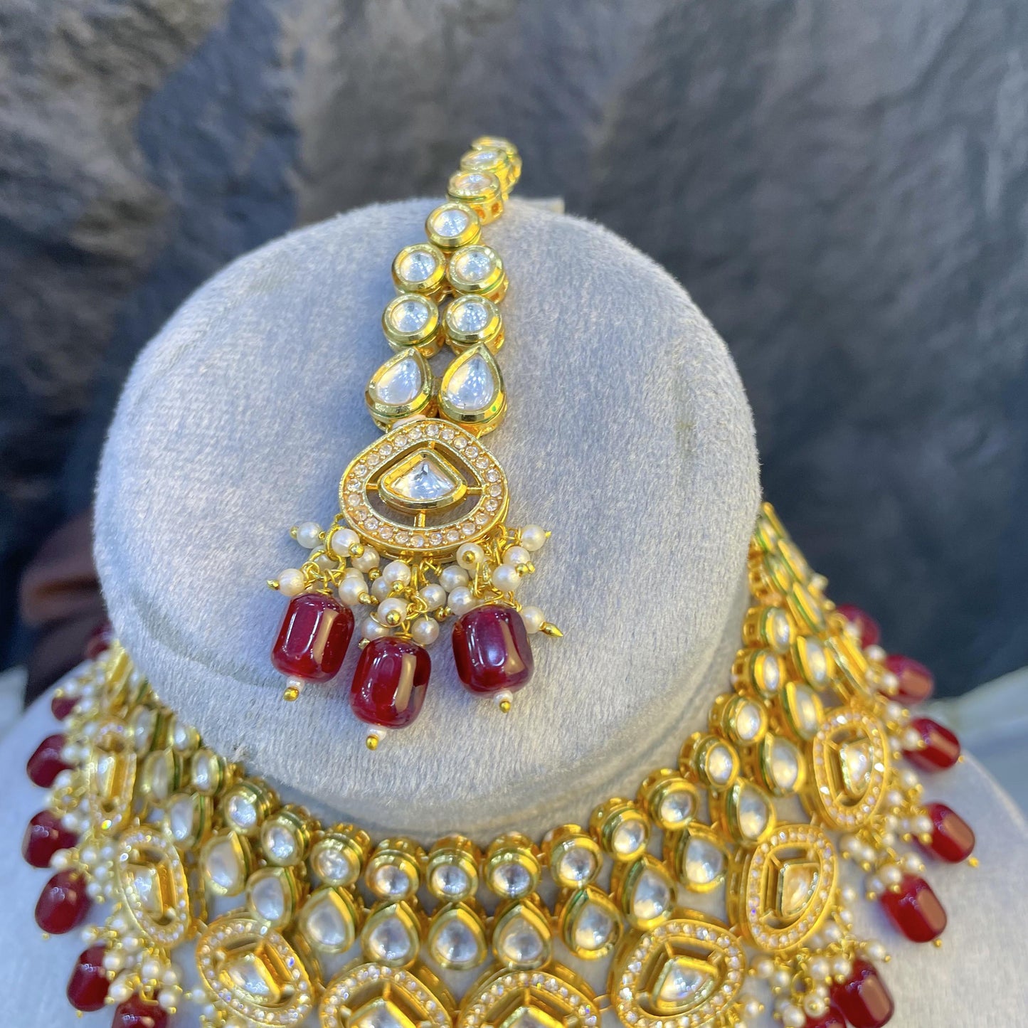 ELITE TEARDROP FILIGREE KUNDAN NECKLACES
