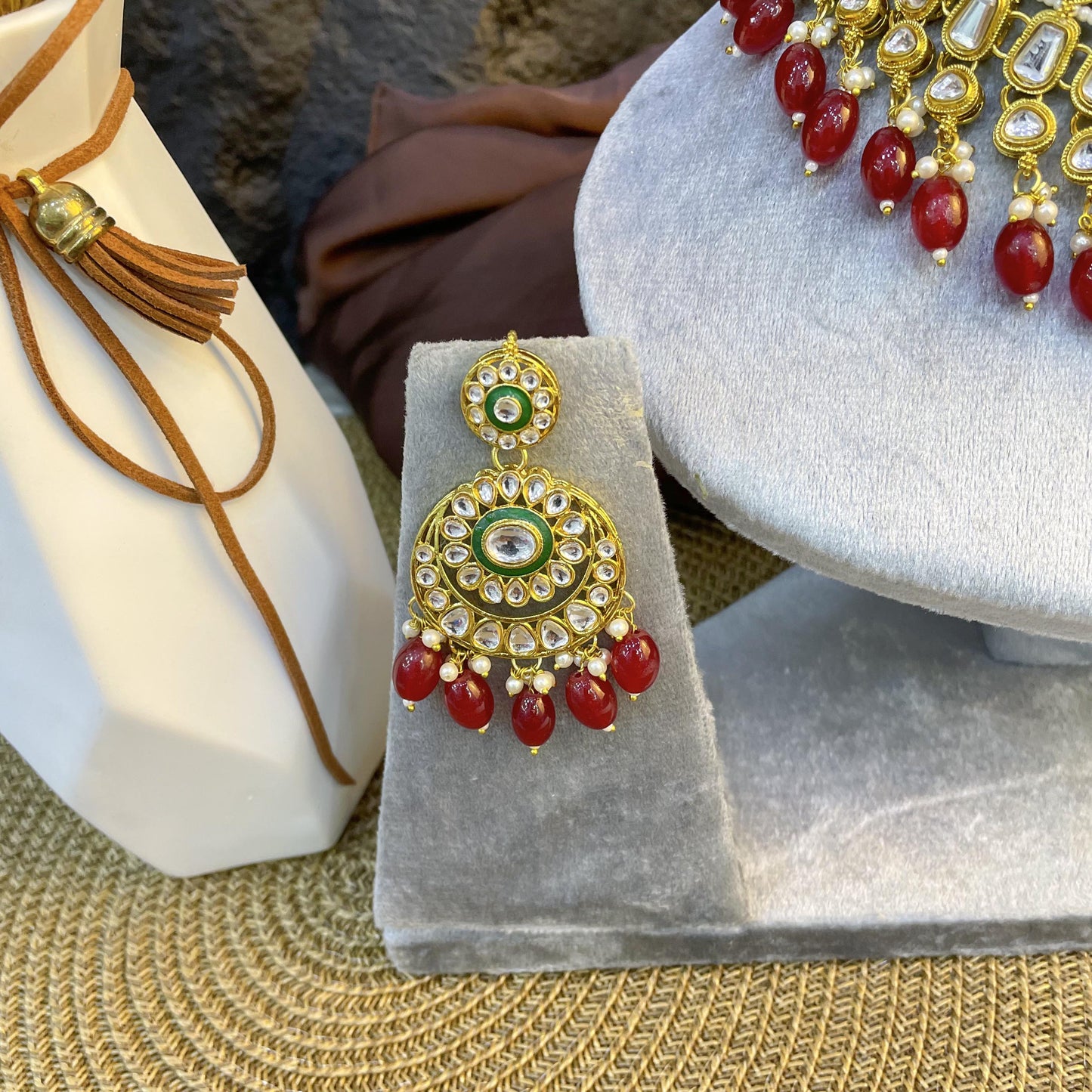 MAJESTIC CHANDBALI MEDALLION KUNDAN NECKLACES