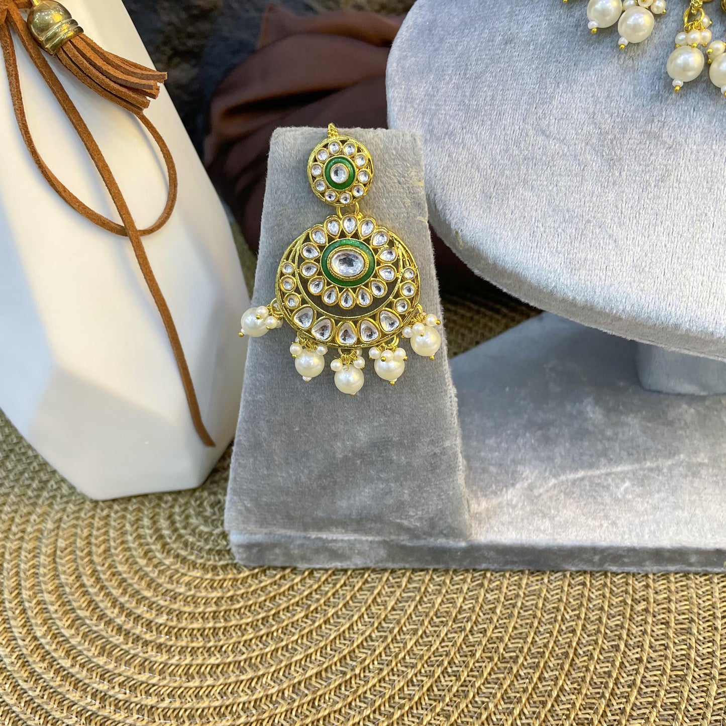 MAJESTIC CHANDBALI MEDALLION KUNDAN NECKLACES