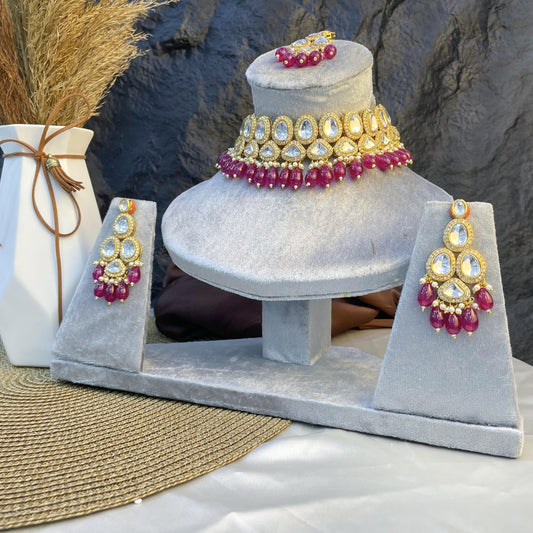 CELESTIAL TIERED TEARDROP KUNDAN NECKLACES