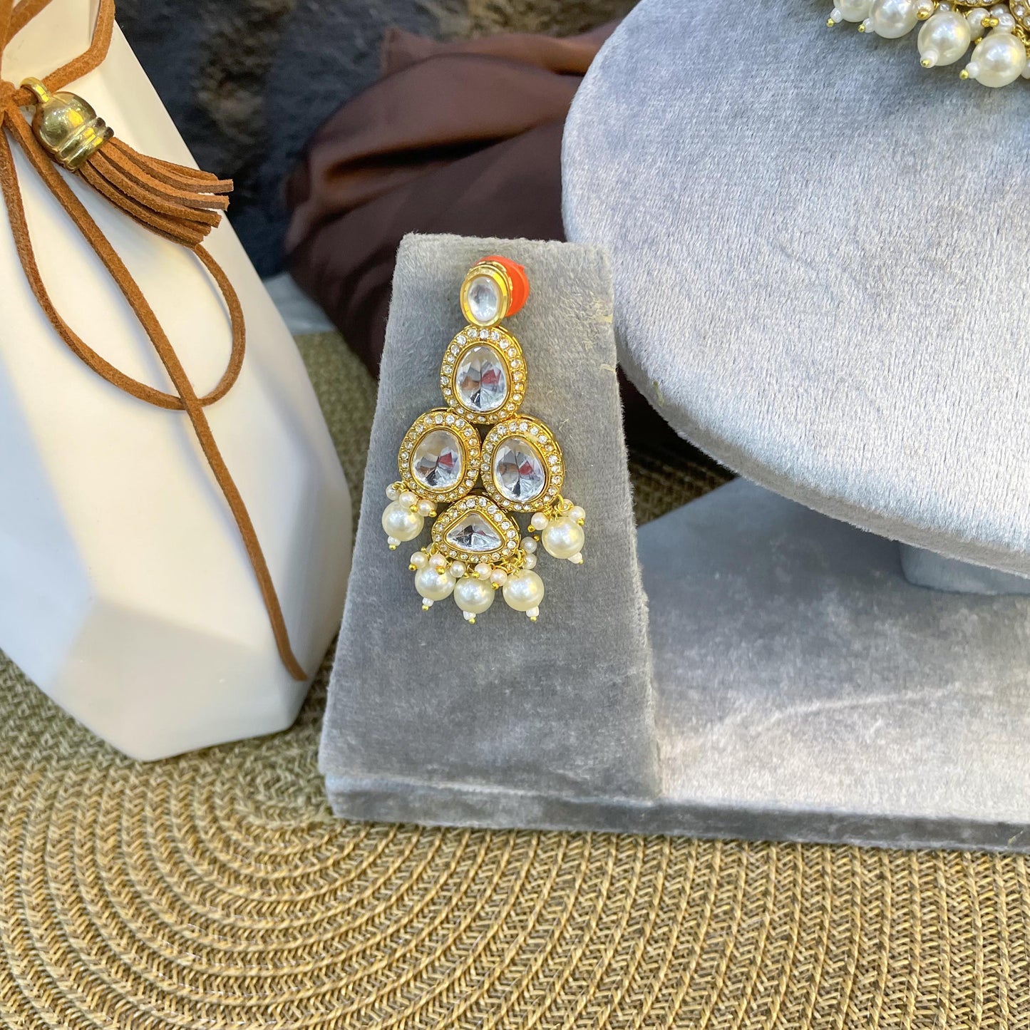 CELESTIAL TIERED TEARDROP KUNDAN NECKLACES