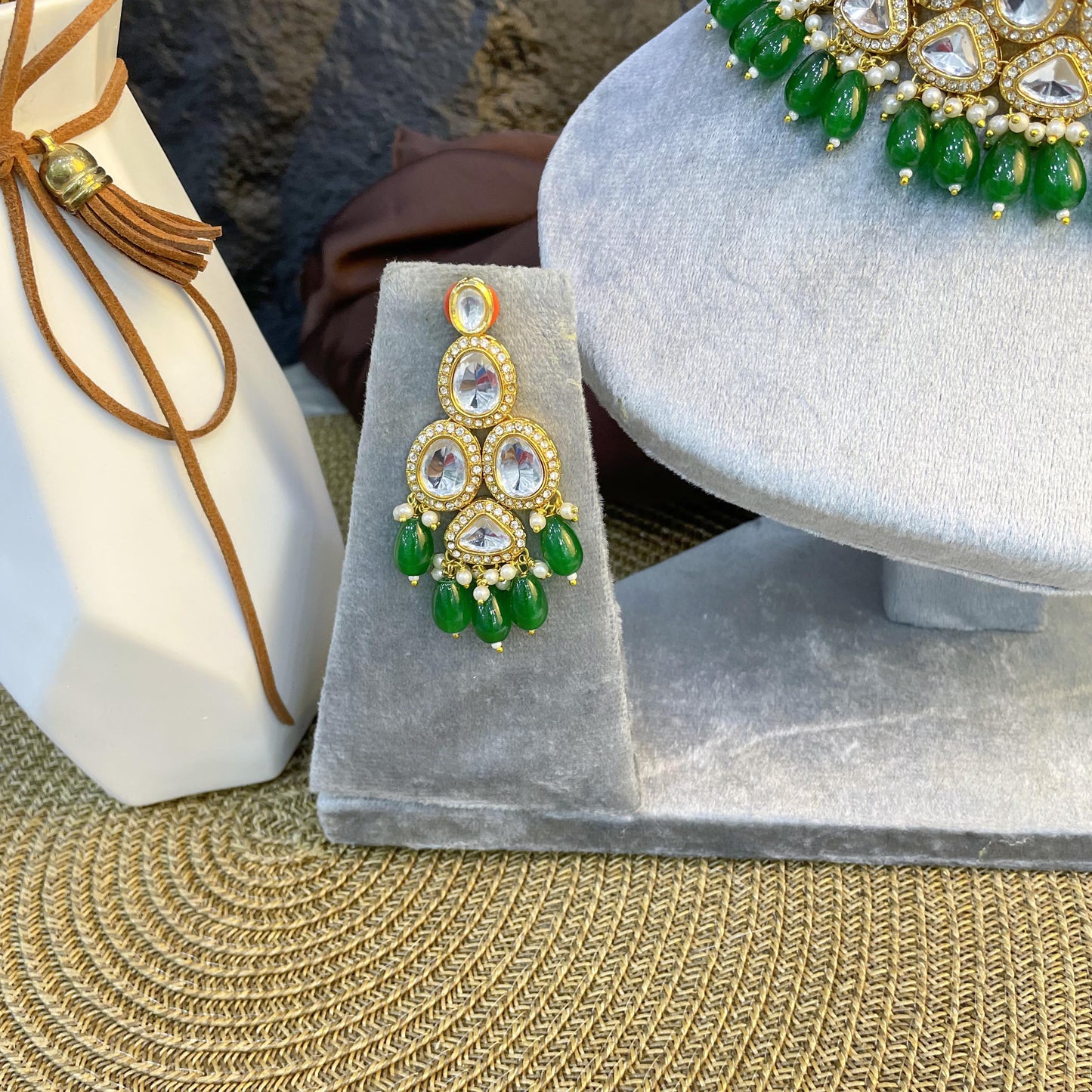 CELESTIAL TIERED TEARDROP KUNDAN NECKLACES