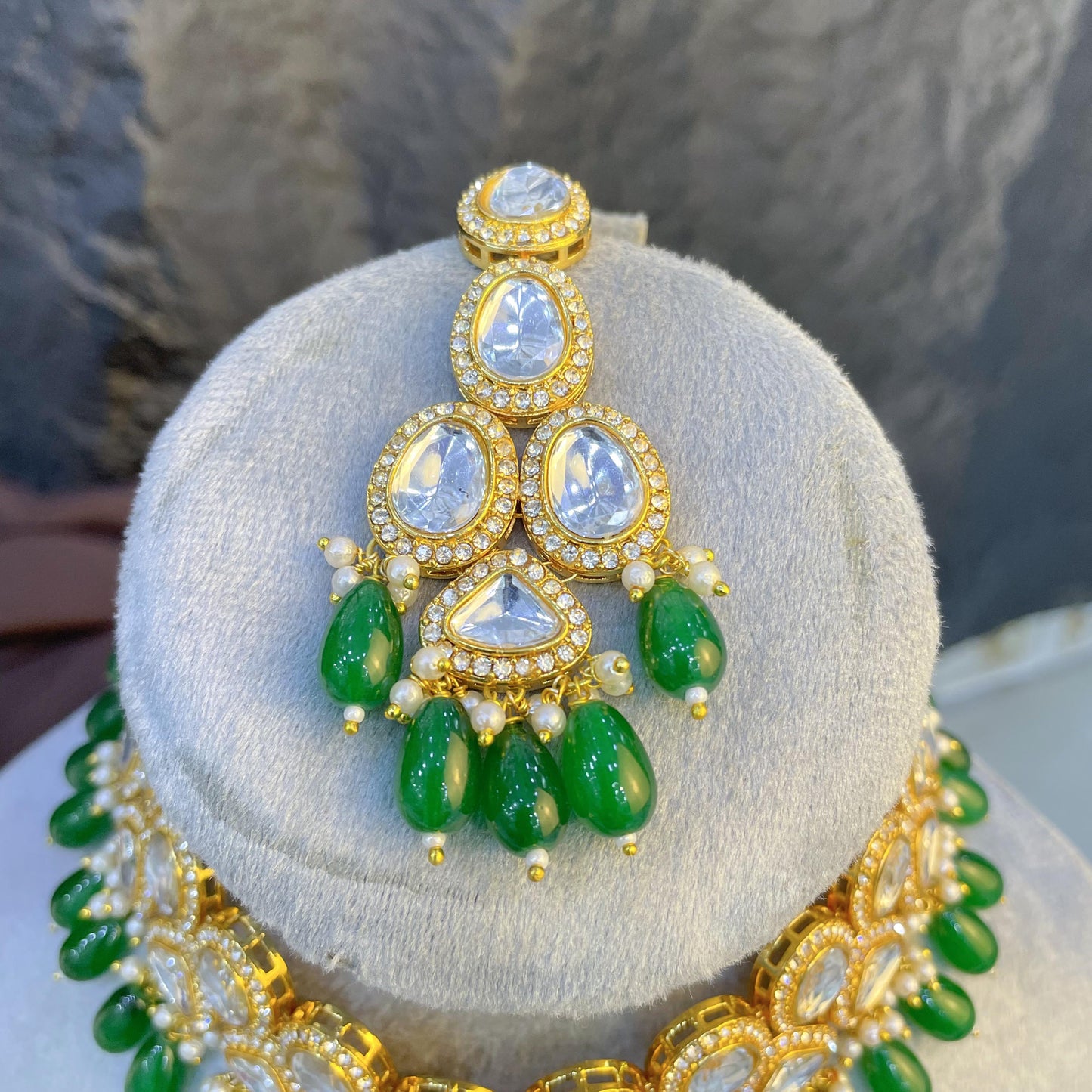 CELESTIAL TIERED TEARDROP KUNDAN NECKLACES