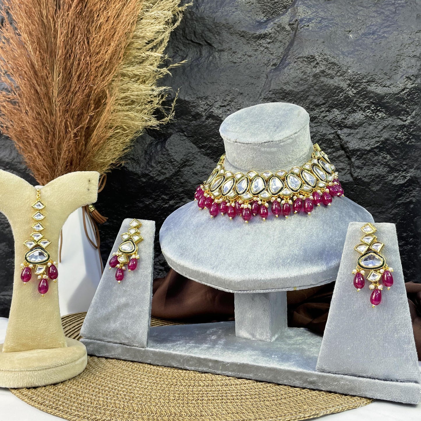 ROYAL CRESCENT DROP KUNDAN NECKLACES