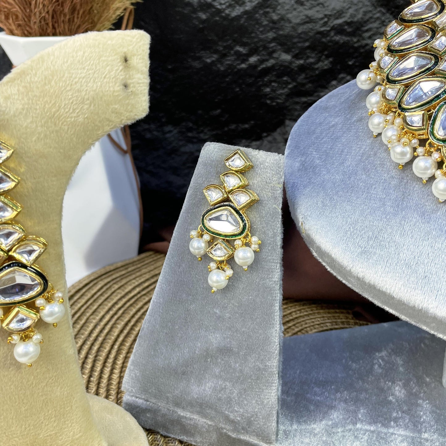 ROYAL CRESCENT DROP KUNDAN NECKLACES