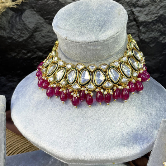 ROYAL CRESCENT DROP KUNDAN NECKLACES