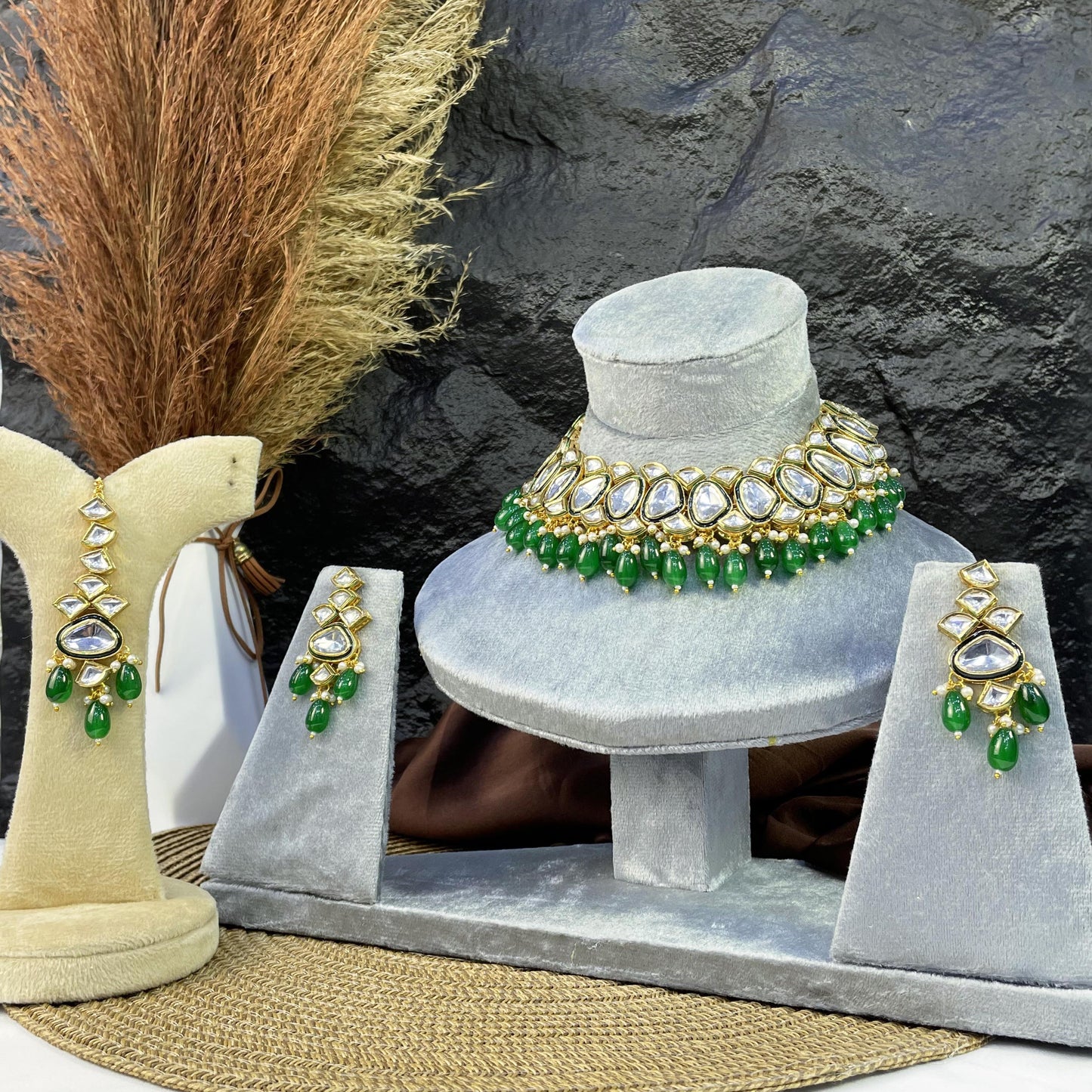 ROYAL CRESCENT DROP KUNDAN NECKLACES