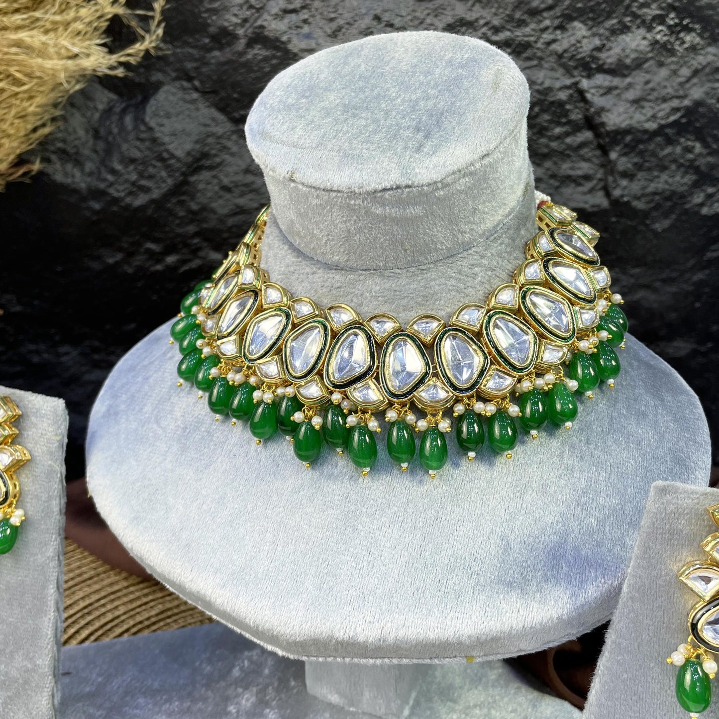 ROYAL CRESCENT DROP KUNDAN NECKLACES