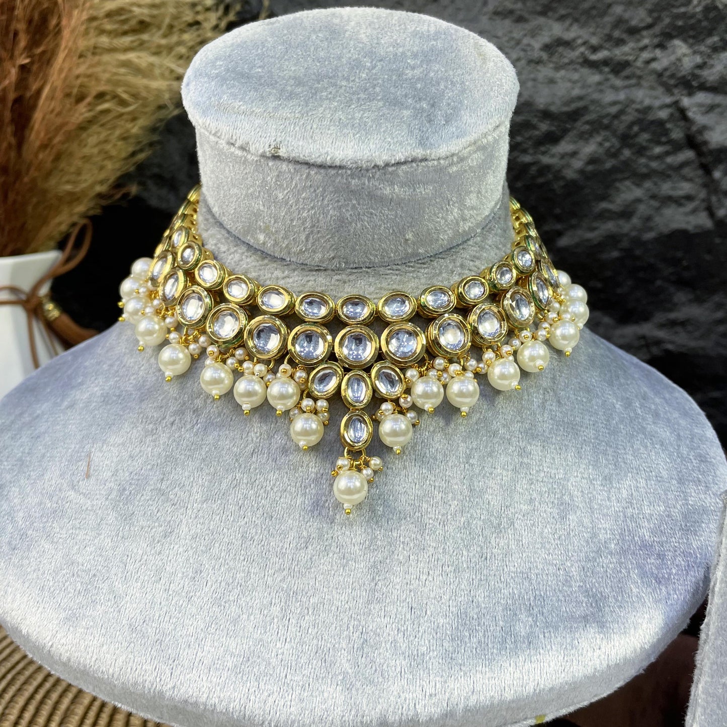 MAJESTIC DUAL-TIERED HALO KUNDAN NECKLACES