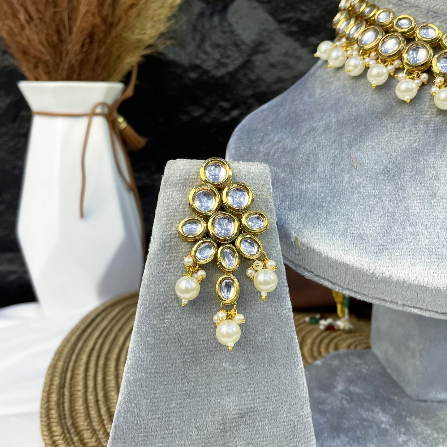 MAJESTIC DUAL-TIERED HALO KUNDAN NECKLACES