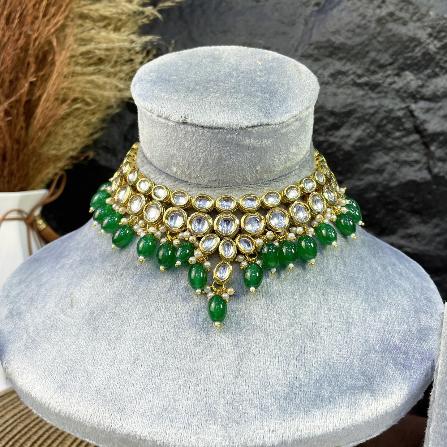 MAJESTIC DUAL-TIERED HALO KUNDAN NECKLACES