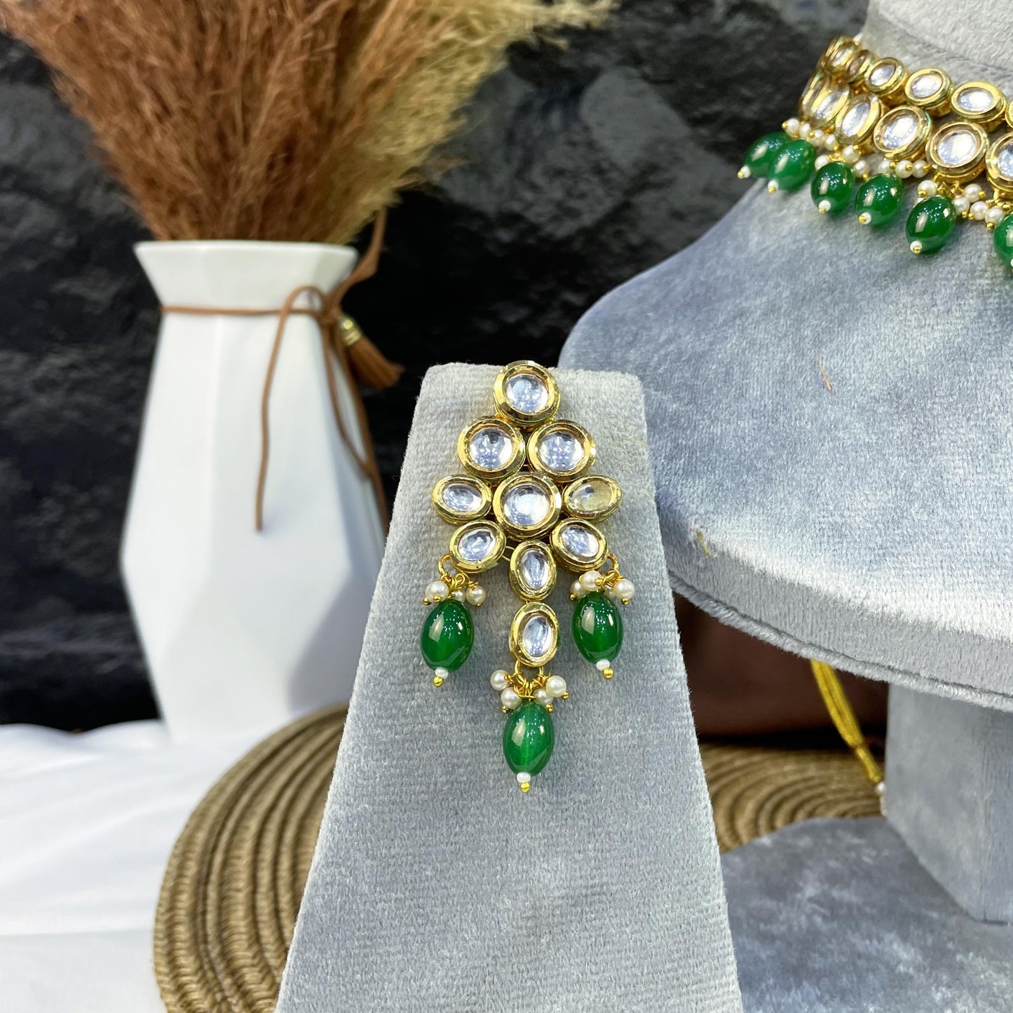 MAJESTIC DUAL-TIERED HALO KUNDAN NECKLACES