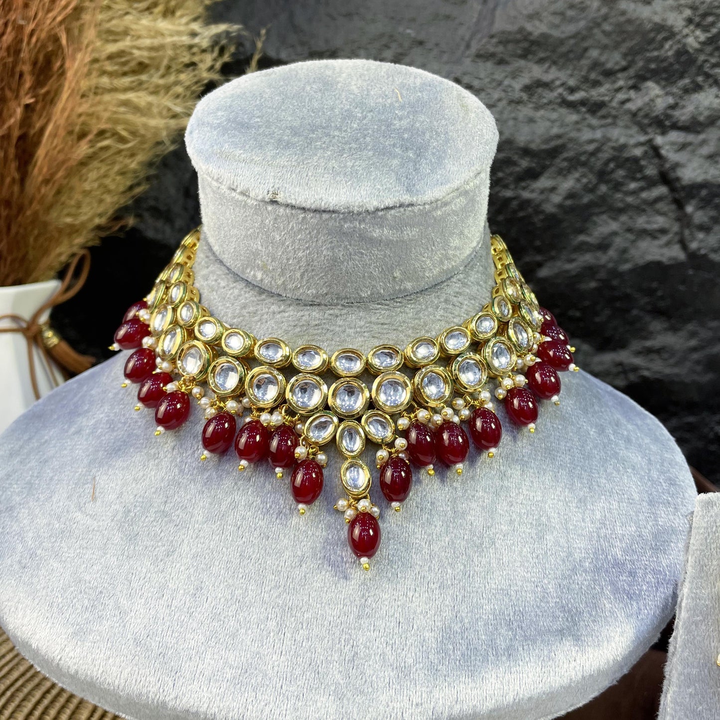 MAJESTIC DUAL-TIERED HALO KUNDAN NECKLACES