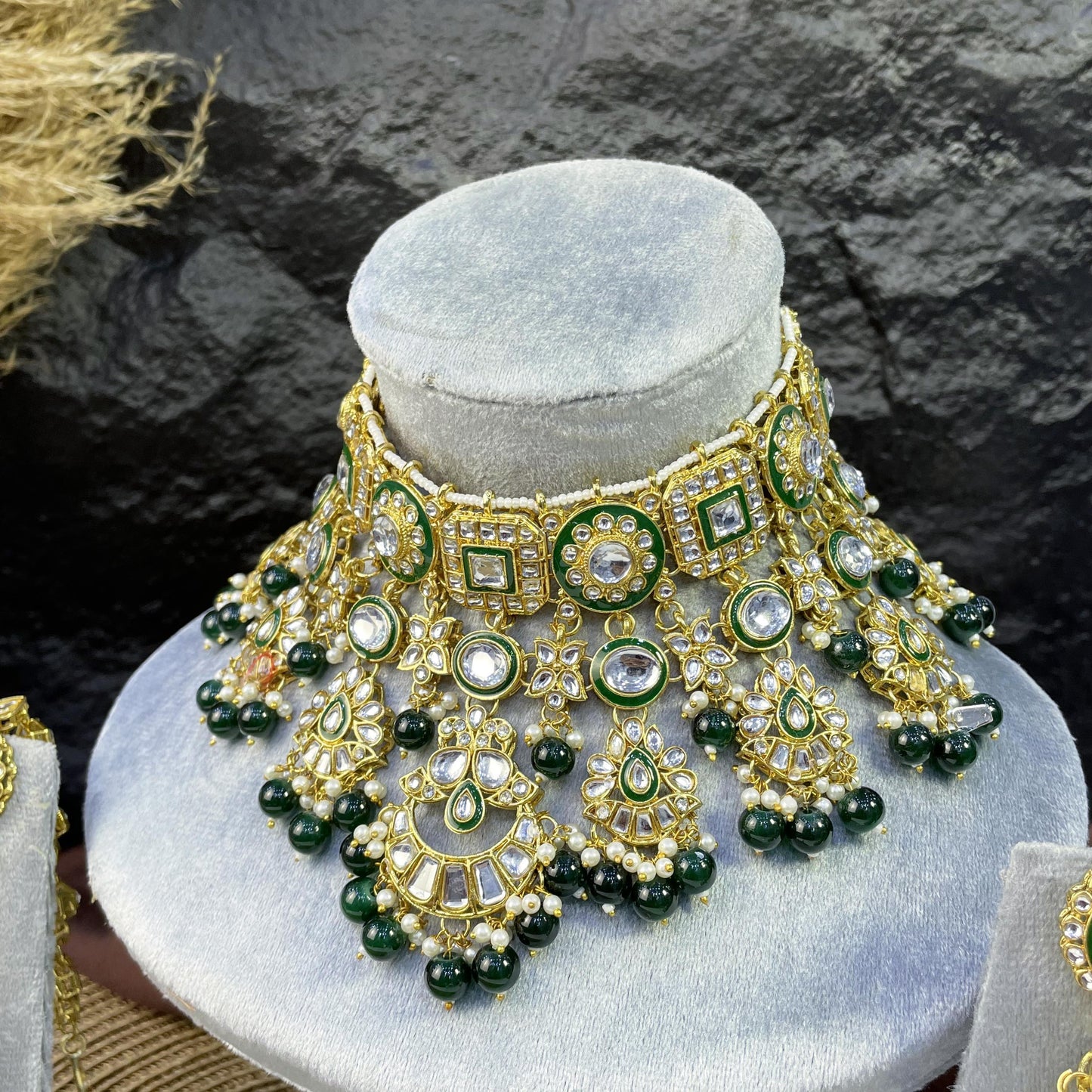 NIZAM MULTI-TIERED JHUMKA KUNDAN NECKLACES
