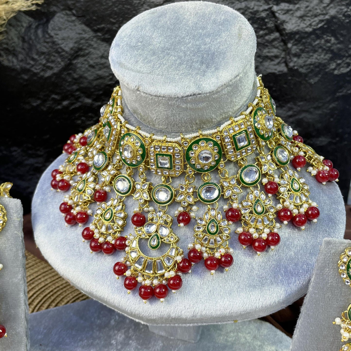 NIZAM MULTI-TIERED JHUMKA KUNDAN NECKLACES