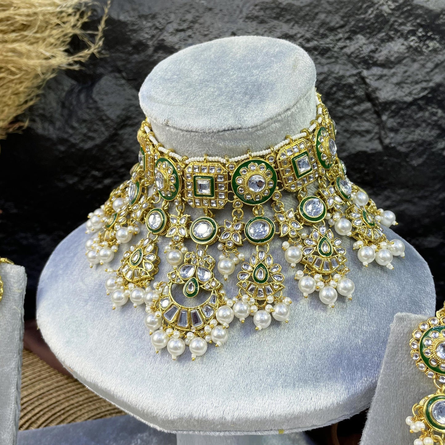 NIZAM MULTI-TIERED JHUMKA KUNDAN NECKLACES
