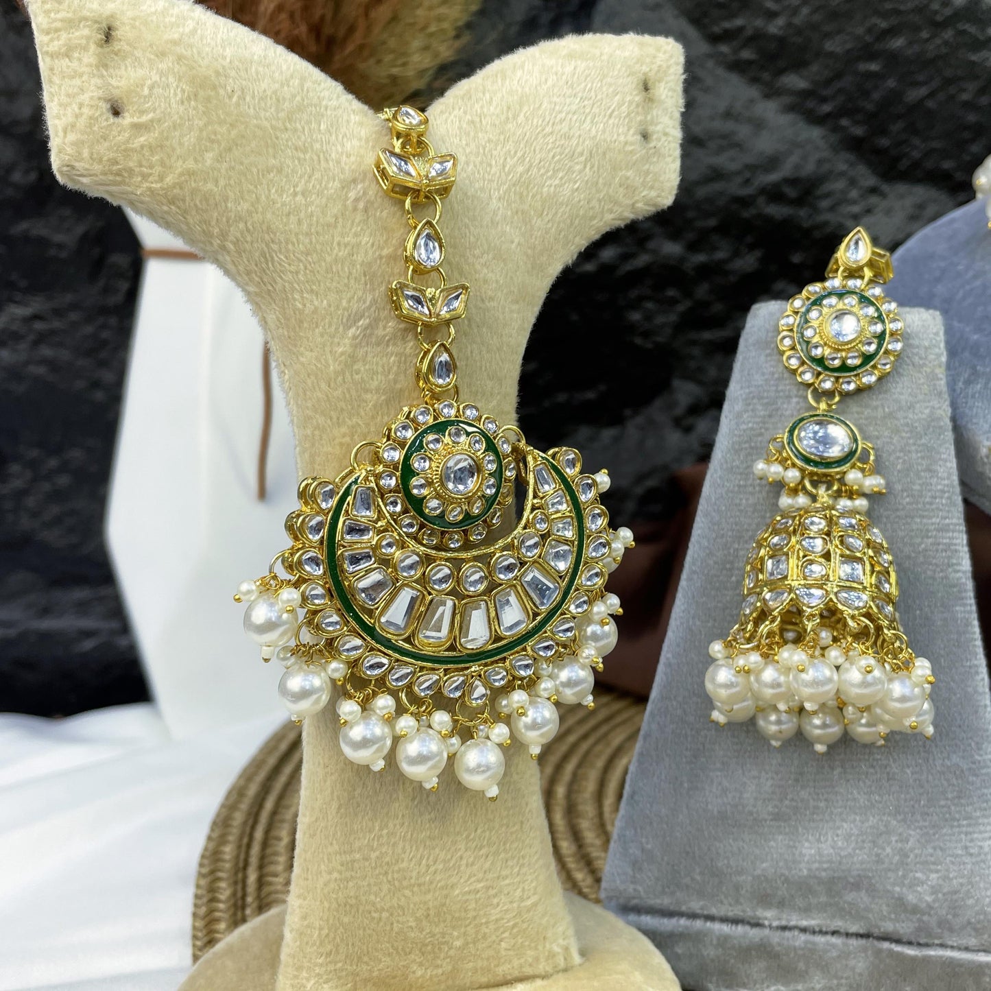 NIZAM MULTI-TIERED JHUMKA KUNDAN NECKLACES