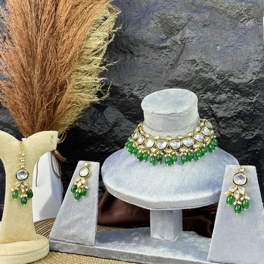 CELESTIAL HEART-DROP KUNDAN NECKLACES