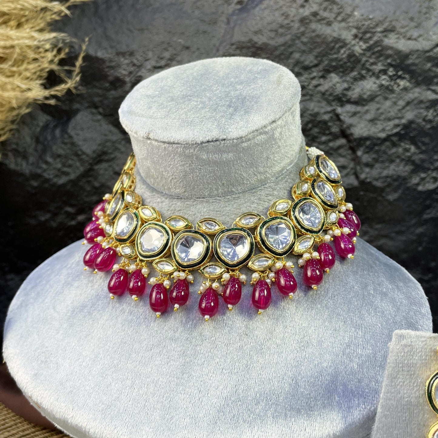 CELESTIAL HEART-DROP KUNDAN NECKLACES