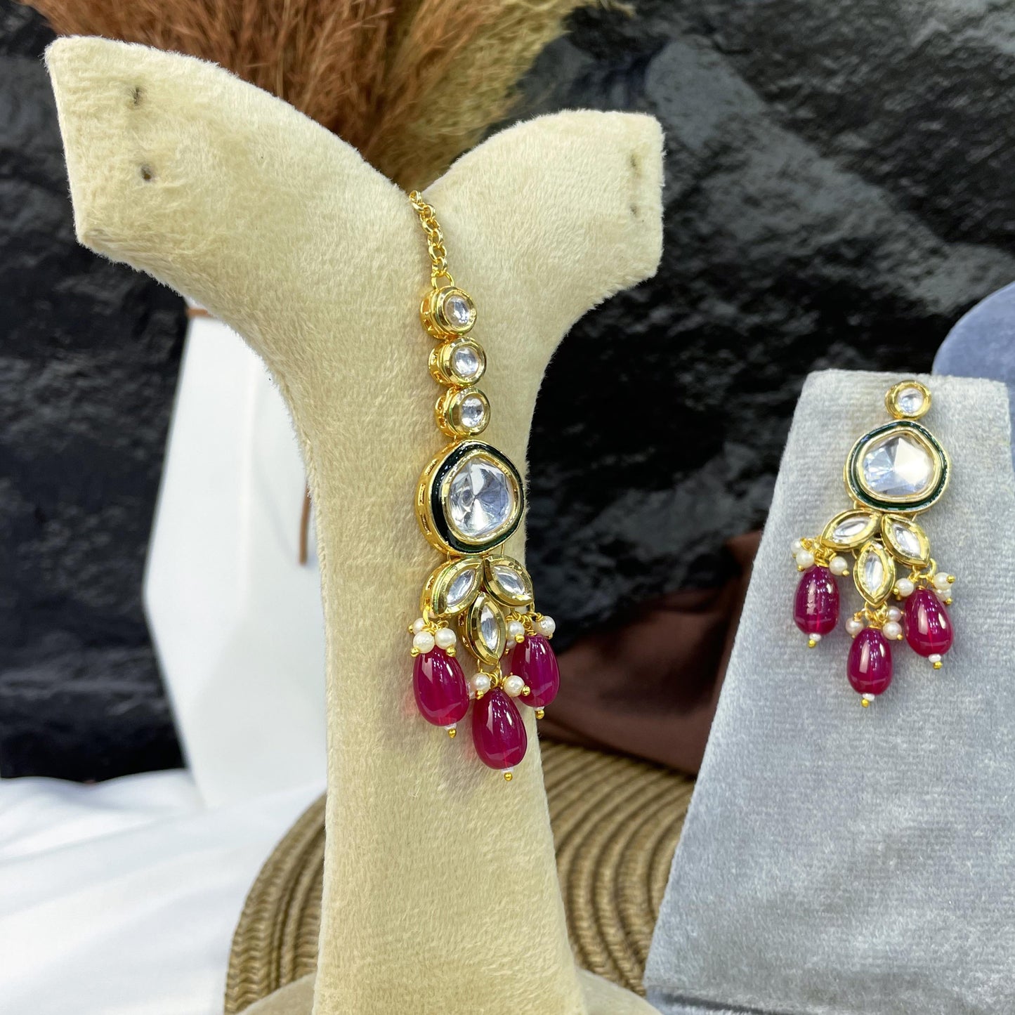 CELESTIAL HEART-DROP KUNDAN NECKLACES