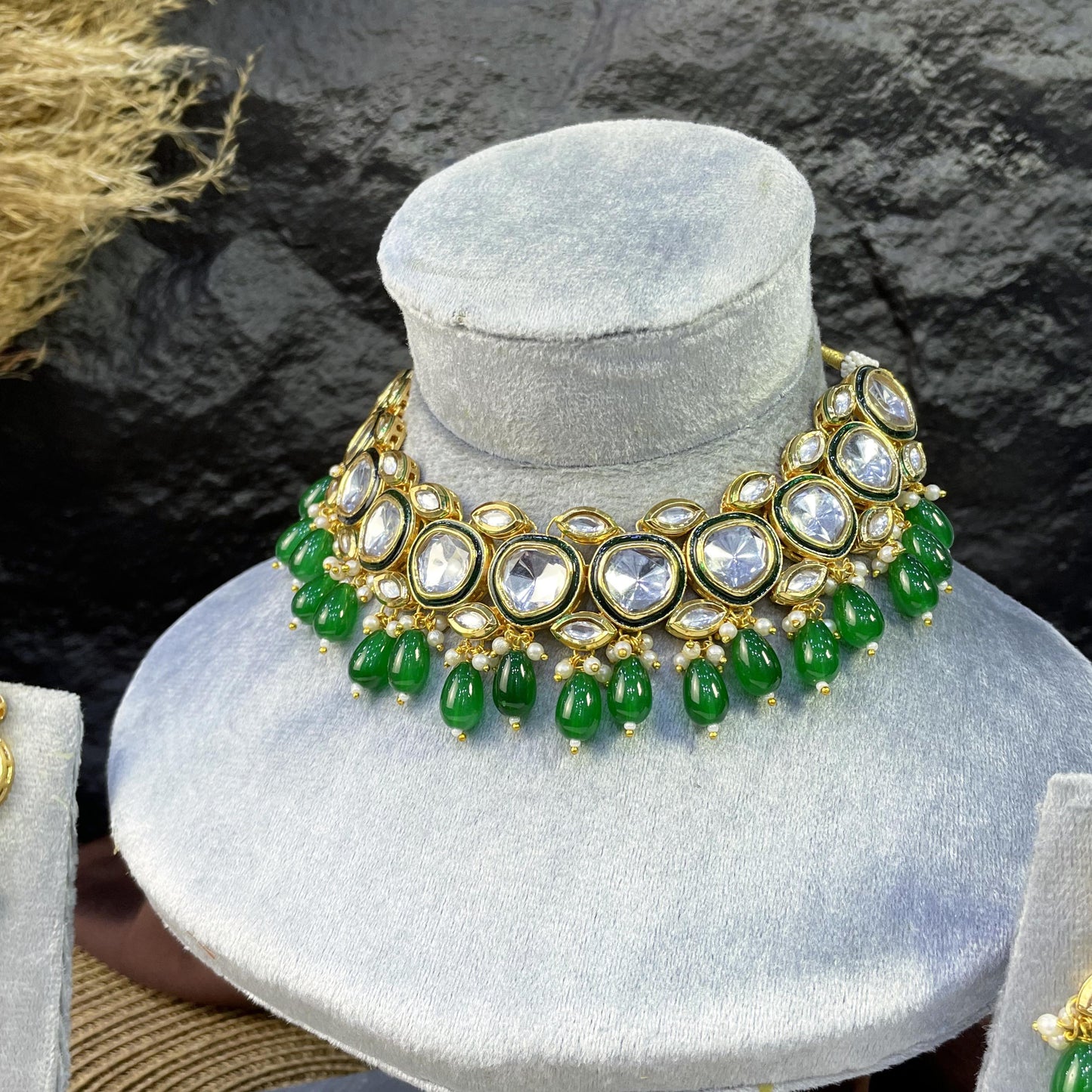 CELESTIAL HEART-DROP KUNDAN NECKLACES