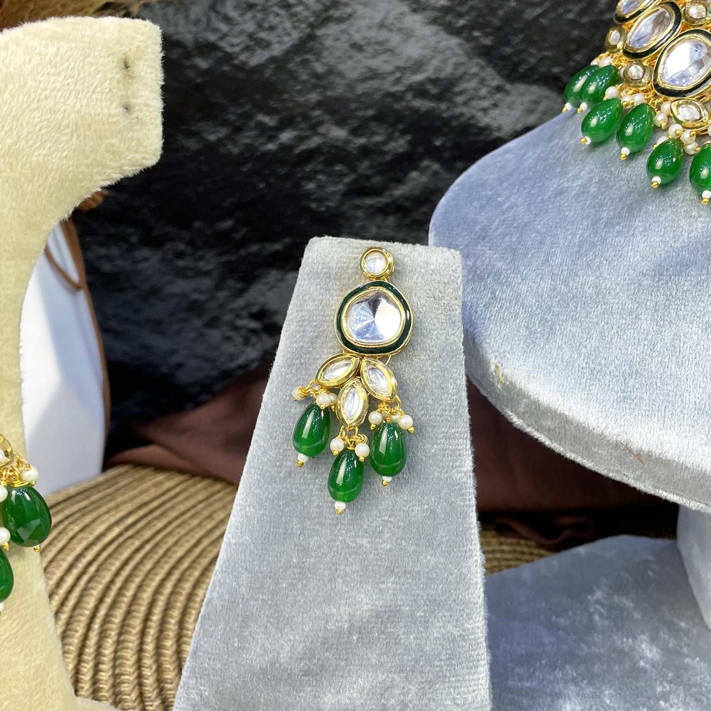 CELESTIAL HEART-DROP KUNDAN NECKLACES