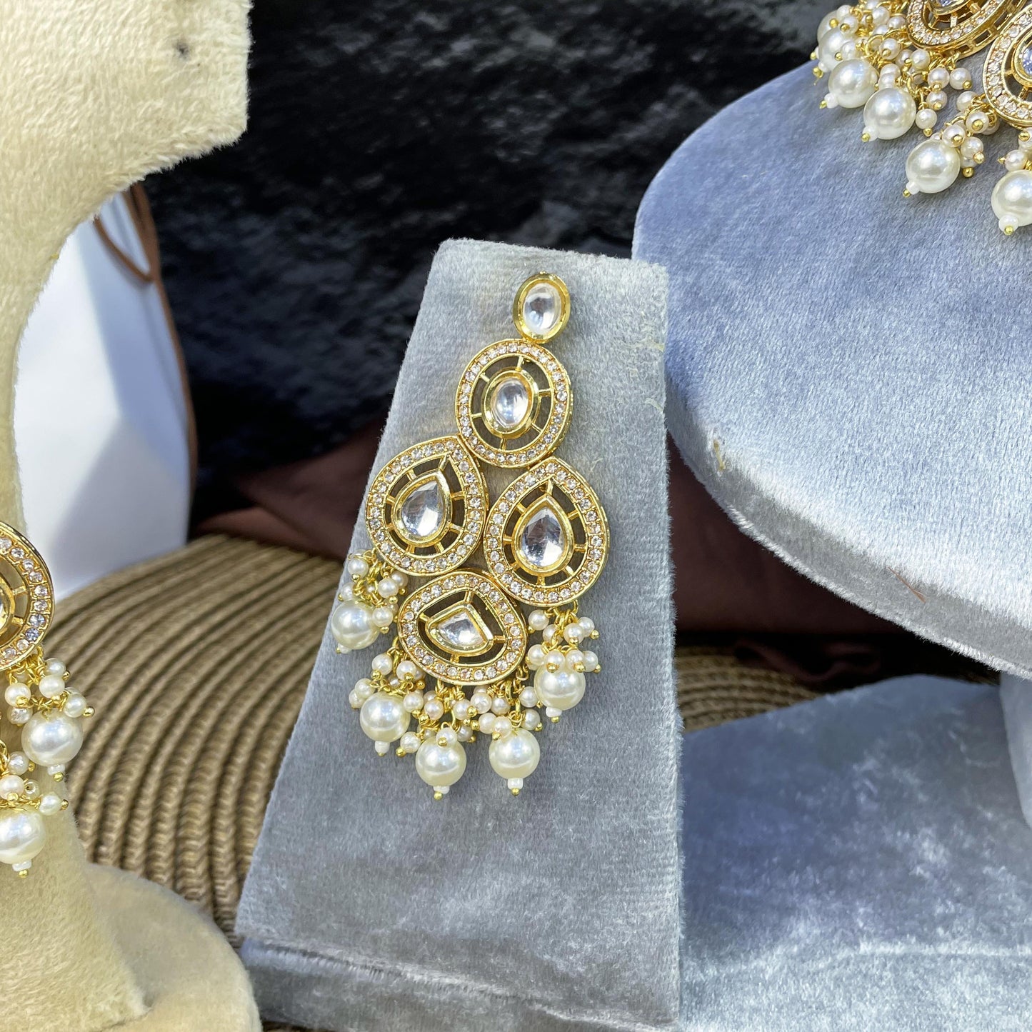 ROYAL TRI-TEARDROP FILIGREE KUNDAN NECKLACES