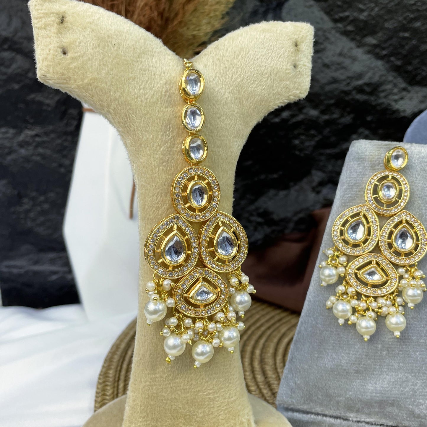 ROYAL TRI-TEARDROP FILIGREE KUNDAN NECKLACES
