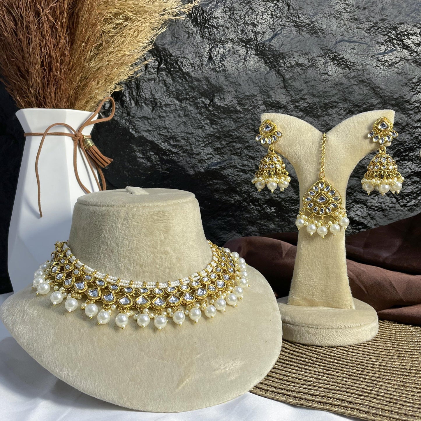 ETHEREAL LOTUS CHOKER KUNDAN NECKLACES