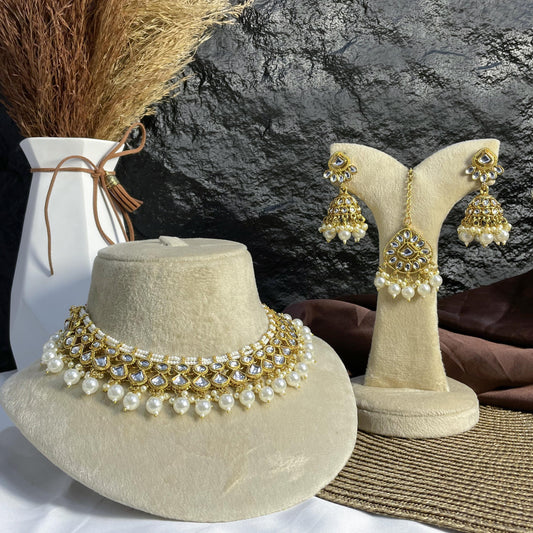 ETHEREAL LOTUS CHOKER KUNDAN NECKLACES